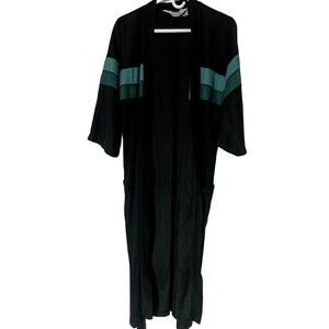 Vintage Hemingway Point Hunter Green 70's, 3/4 Sleeve, Long Robe- One Size